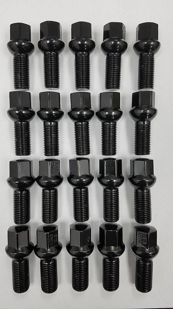 WHEEL LUG BOLTS BALL SEAT MERCEDES CLA250 C250 C300 SLC300 SLC43 14X1.5 BLACK